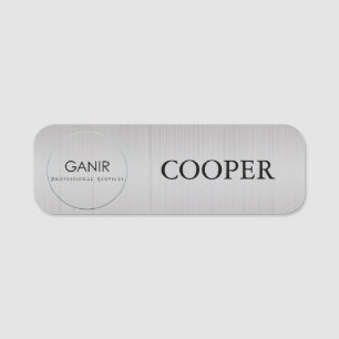 FAUX SILVER COMPANY NAME TAG