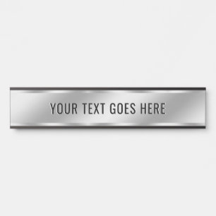 Faux Silver Custom Text Template Room Name Luxury Door Sign