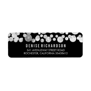 Faux Silver Foil Confetti Black