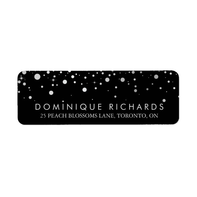 Faux Silver Foil Confetti Black & White II (Front)