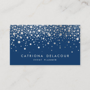 Faux Silver Foil Confetti   Carte de visite de mar