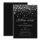 Faux Silver Foil Confetti Dots Black Birthday