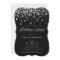 Faux Silver Foil Confetti Dots Black Birthday