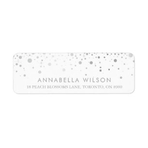 Faux Silver Foil Confetti Dots Modernes