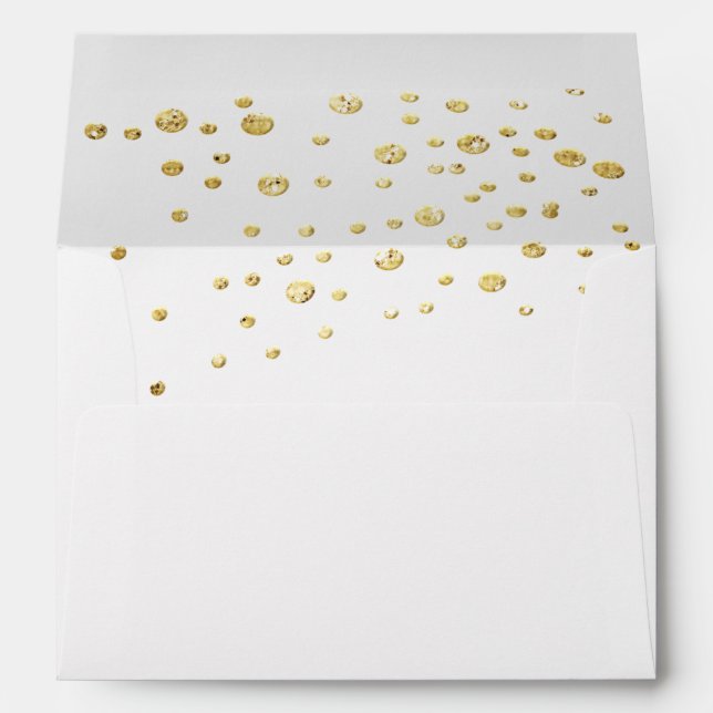 Faux Silver Foil Confetti Elegant Sparkles Envelop Envelope (Back (Bottom))