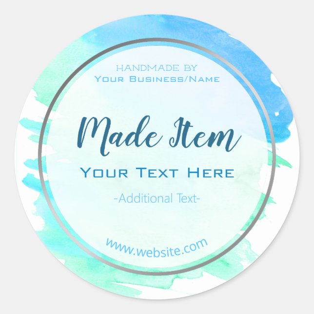 Faux Silver Foil Handmade Products Small Business Classic Round Sticker (Front)