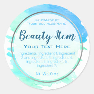 Faux Silver Foil Handmade Skin Care Business Classic Round Sticker