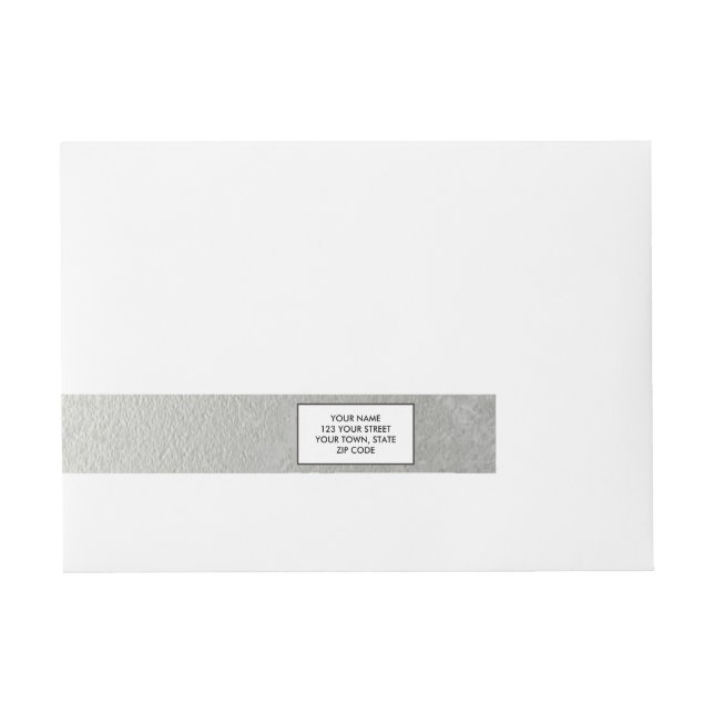 Faux Silver Foil Wraparound Address Label (Front)