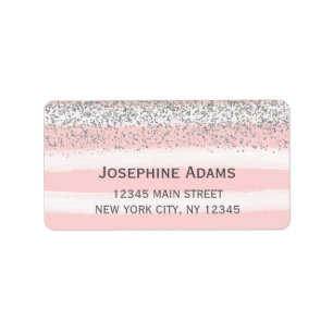 Faux Silver Glitter Address Labels