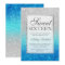 Faux silver glitter blue teal Sweet 16