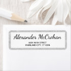 Faux Silver Glitter Foil Return Address