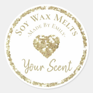Faux Silver Glitter Label Homemade Soy Wax Melt