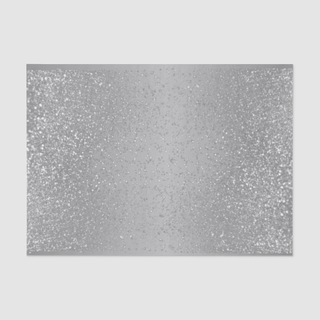 Faux Silver Glitter on Ombre Grey Tissue Paper (Front)