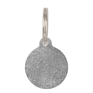 Faux Silver Glitter Photo Pet Tag