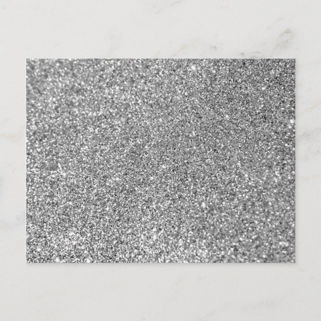 Faux Silver Glitter Photo Postcard (Front)