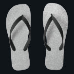 Faux silver glitter print image beach flip flops<br><div class="desc">Faux black and silver glitter print image beach flip flops. Cool custom sandals with golden design. Customizable background colours. Make your own novelty flipflop slippers for summer. Trendy surf accessories for men women and teen kids. Glamourous sparkly sparkles and silvery glittery glimmers. Also nice for bride and groom, bridesmaids or...</div>