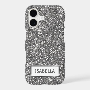 Faux Silver Glitter Texture Look & Custom Name