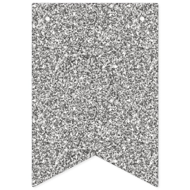 Faux Silver Glitters. Bunting Flags (First Flag)