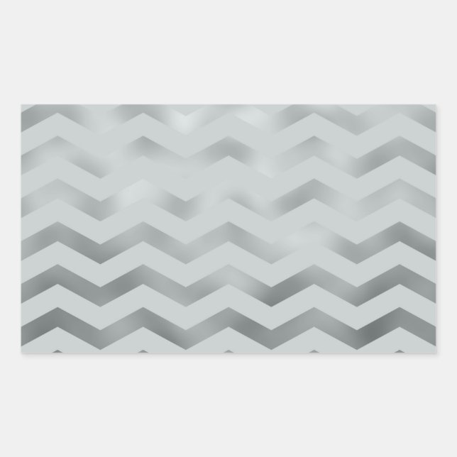 Faux Silver Grey Foil Chevron Zig Zag Texture Sticker (Front)
