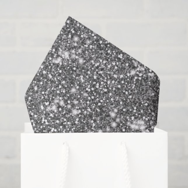 Faux Silver Grey Glitter Texture Look-like Design Tissue Paper (Gift Bag)