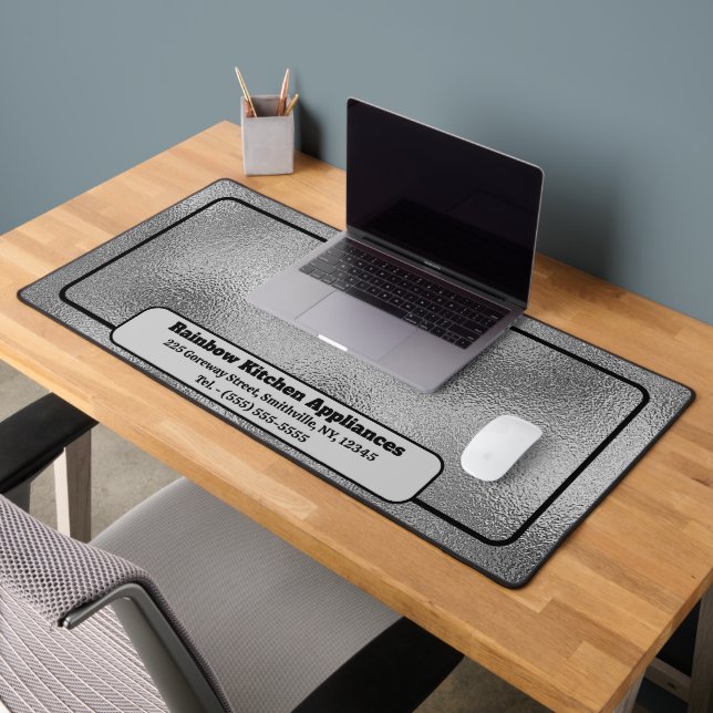 Faux Silver Grey Metallic for him Desk Mat (Office 2)