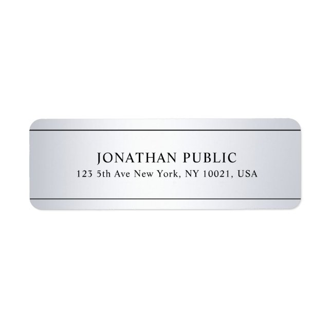 Faux Silver Look Moderne Propre Modèle Personnalis (Devant)