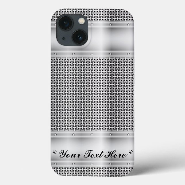 Faux Silver Metal Pattern  iPhone X Case (Back)