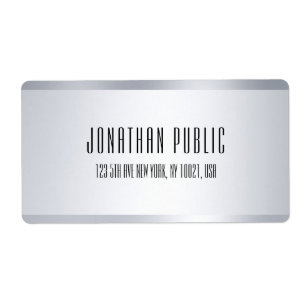 Faux Silver Minimalist Template Shipping Address