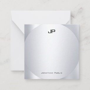 Faux Silver Monogram Personalized Elegant Template