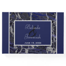 Faux Silver & Navy Marble Wedding