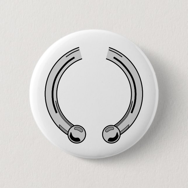 Faux Silver Piecing 2 Inch Round Button (Front)