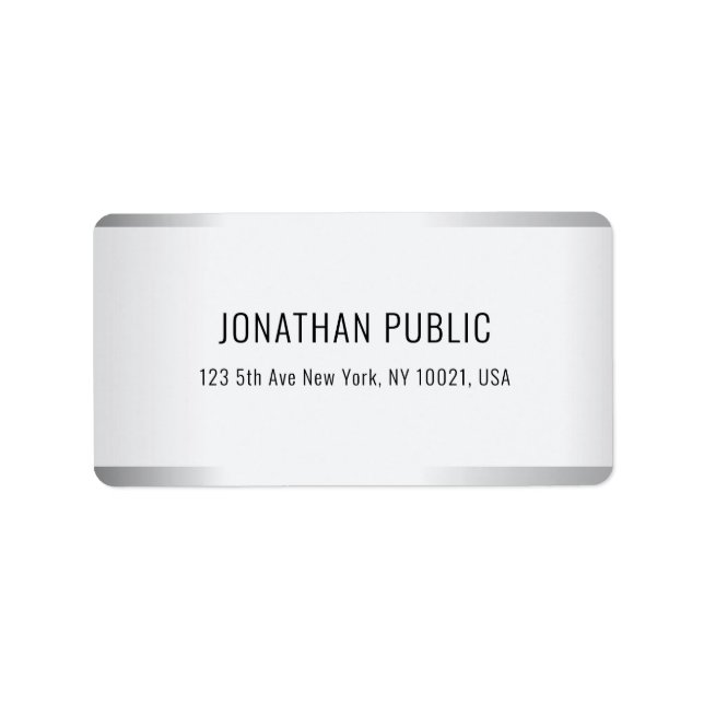 Faux Silver Professional Modern Glamourous Templat Label (Front)