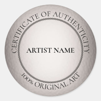 Faux Silver Seal Certificate of Authenticity Art