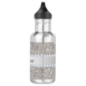 Faux Silver Sequins and Diamonds 532 Ml Water Bottle (Right)
