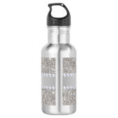 Faux Silver Sequins and Diamonds 532 Ml Water Bottle (Back)