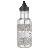 Faux Silver Sequins and Diamonds 532 Ml Water Bottle (Left)