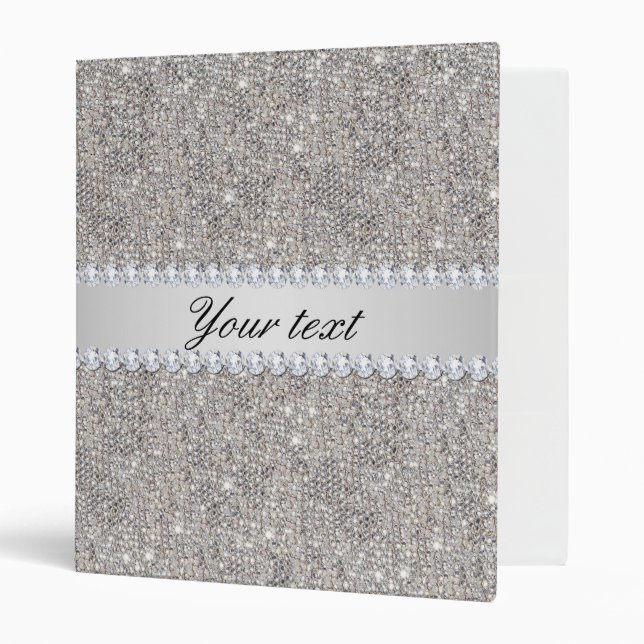 Faux Silver Sequins and Diamonds Binder (Front/Inside)