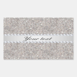 Faux Silver Sequins and Diamonds Sticker