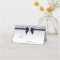 Faux Silver Sequins Navy Bow Place Card