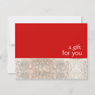 FAUX Silver Sequins Salon Holiday Gift Certificate
