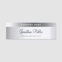 Faux Silver Template Modern Hand Script Text Chic