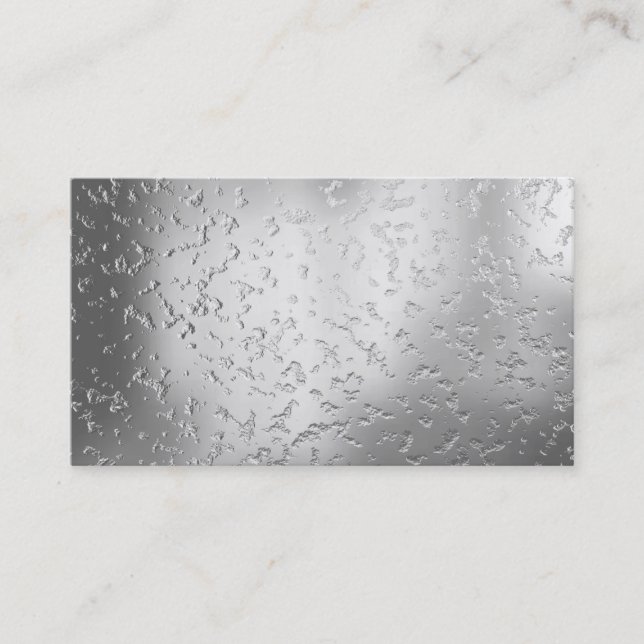 Faux Silver Textured Metal 015 Business Card (Front)