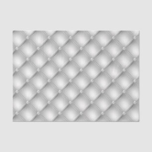 Faux Silver Tufted Diamond Studded Leather Tissue Paper