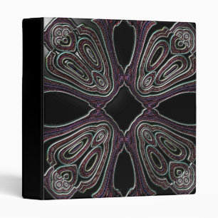 Faux Slick Grapic Purple/Black Leather Notebook Binder