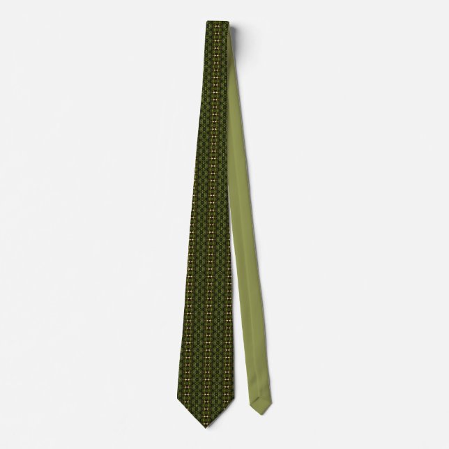 Faux Snakeskin Dark Green Abstract Tie (Front)