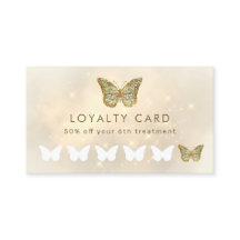 faux sparkle butterfly loyalty card
