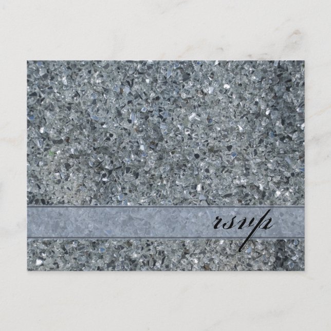 Faux Sparkle Mariage Réponse carte postale RSVP (Devant)