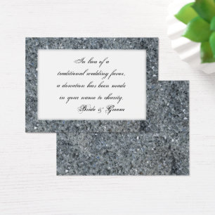 Faux Sparkle Wedding Charity Favour Card