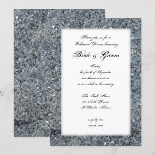 Faux Sparkle Wedding Rehearsal Dinner Invitation