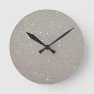 Faux Sparkles & Glitter - cream girly girls clock